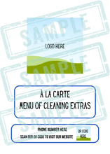 Load image into Gallery viewer, sample graphic of business extra services offered including logo and contact information