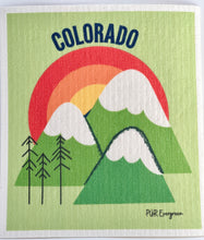 Load image into Gallery viewer, Colorado love dishcloths natural sustainable compostable PÜR Evergreen dishes reusable dishcloth