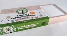 Load image into Gallery viewer, Unscented plant based laundry detergent sheets Sustainable Ecofriendly Green natural home goods PÜR Evergreen zero waste Mrs Meyers Method Forces of Nature biodegradable