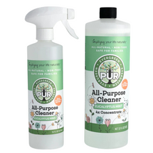 Load image into Gallery viewer, 16 oz spray bottle + 32 oz concentrate - pur evergreen green label all purpose cleaner in eucalyptus mint aroma