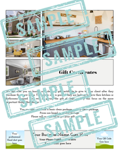 Load image into Gallery viewer, sample graphic of real estate cleaning package with business information, photos, logos, and contact info