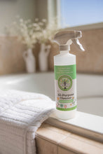 Load image into Gallery viewer, 2 empty 16oz spray bottles and 2 bottles of 2oz cleaner Sustainable Ecofriendly Green natural home goods PÜR Evergreen antibacterial all-purpose cleaner non-toxic families safe natural zero waste Mrs Meyers Method Forces of Nature sassy spearmint cozy bliss eucalyptus mint yummy smell good scent fresh