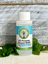 Load image into Gallery viewer, 2 oz cleaner Sustainable Ecofriendly Green natural home goods PÜR Evergreen antibacterial all-purpurse cleaner non-toxic families safe natural zero waste Mrs Meyers Method Forces of Nature sassy spearmint cozy bliss eucalyptus mint yummy smell good scent fresh