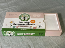 Load image into Gallery viewer, Unscented plant based laundry detergent sheets Sustainable Ecofriendly Green natural home goods PÜR Evergreen zero waste Mrs Meyers Method Forces of Nature biodegradable