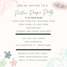 Load image into Gallery viewer, Preteen Pamper Party