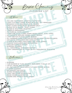 Digital Download - Basic Cleaning Checklist