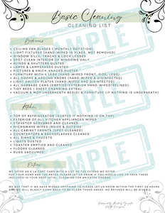 Digital Download - Basic Cleaning Checklist