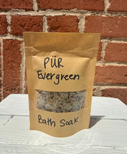 Load image into Gallery viewer, 3.5 oz Bath soak in paper packaging. Ingredients include mix of sea salts, coconut oil, rosehip oil, coco butter, apricot oil, fankincense oil, lavendar oil, rose petals, chamomile flowers, and lavendar flowers. This soothing mix is perfect for bath time relaxation. 