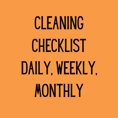 Digital Download - Cleaning Checklist - Daily, Weekly, Monthly
