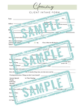 Load image into Gallery viewer, sample graphic of cleaning client intake form