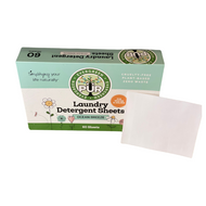green and blue box of pur evergreen ocean breeze laundry detergent sheets with one sheet standing next to the box