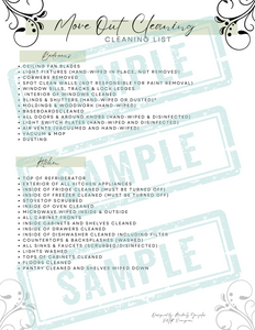 Digital Download - Move Out Cleaning Checklist