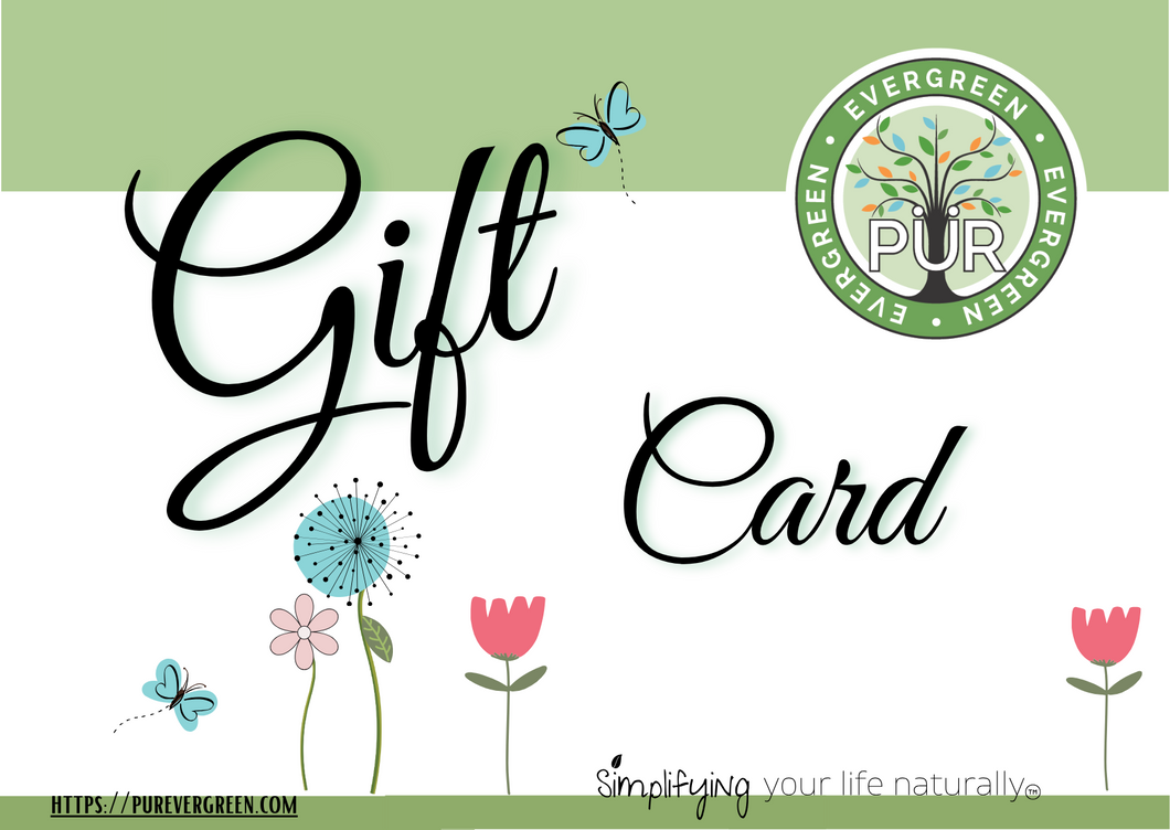 Sustainable Ecofriendly Green natural home goods PÜR Evergreen zero waste Mrs Meyers Method Forces of Nature gift card money present birthday holiday spring cleaning christmas 