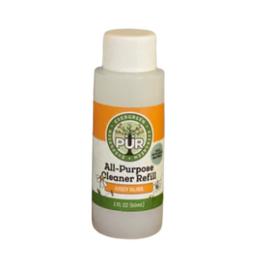 2 oz bottle of PUR Evergreen All-Purpose Cleaner refill in Cozy Bliss aroma