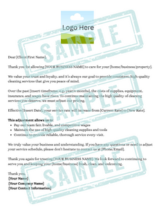 Digital Download - Price Increase Letter