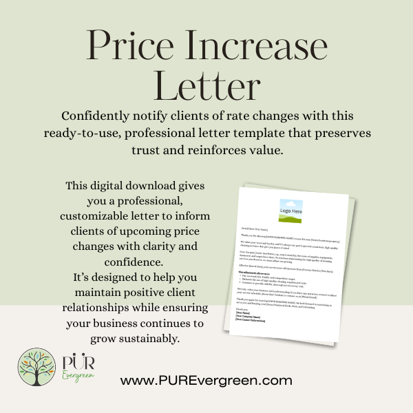 Digital Download - Price Increase Letter