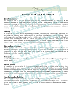 Digital Download - Cleaning Service Agreement