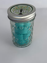 Load image into Gallery viewer, PÜR Evergreen Eucalyptus Menthol Peppermint Shower Steamers. Four in a jar. Just opening the jar your stuffiest nose will be able to smell the strong aroma of essential oils and menthol. Perfect for those days when your head and nose is stuffy. Just add one to the bottom of your shower, let the hot water hit it and the steam that rises will have a spa like feel breathing in the healing aromas.
