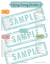 Load image into Gallery viewer, sample graphic of spring cleaning schedule 