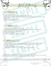 Load image into Gallery viewer, sample graphic of Decluttering checklist for multiple rooms