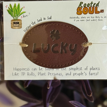 Load image into Gallery viewer, Funny Plant Name Tag – Faux Leather Plant Personality Marker
