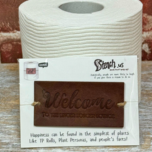 Load image into Gallery viewer, Funny Toilet Paper Roll Wrap – Leather Toilet Paper Decor with Sassy Saying