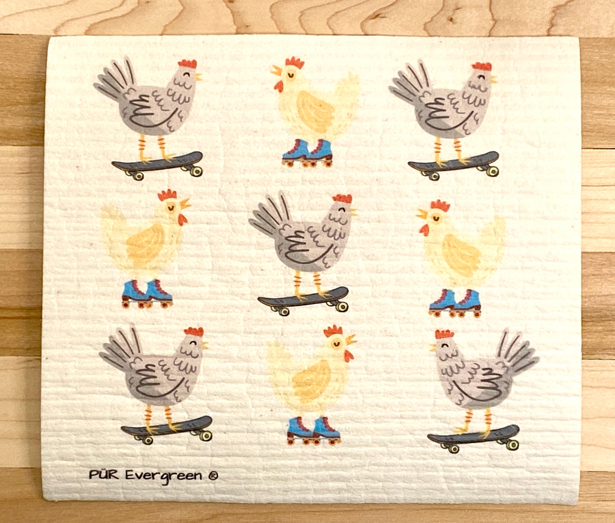 Country Chickens Swedish Dishcloth