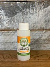 Load image into Gallery viewer, 2 oz frosted bottle of cleaning concentrated on a wood table, label reads &quot;PUR EVERGREEN All-Purpose Cleaner Refill &quot;Cozy Bliss&quot; scent