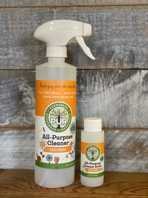PÜR Evergreen® Cozy Bliss Collection 16oz Empty Bottle 2oz concentrated Set all purpose cleaner